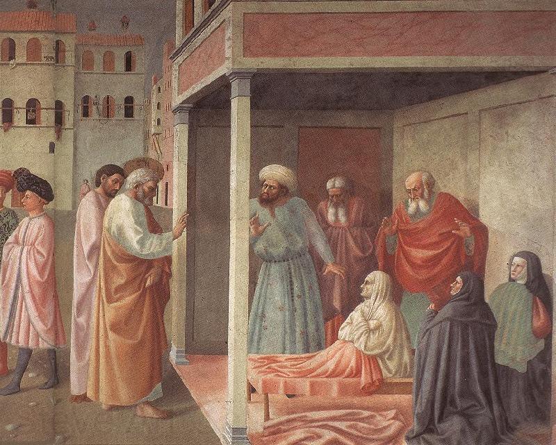 MASOLINO da Panicale Healing of the Cripple and Raising of Tabatha